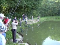 Concours de pêche juin 2008 - Etang de La Veze (25) - Ouverture du concours.